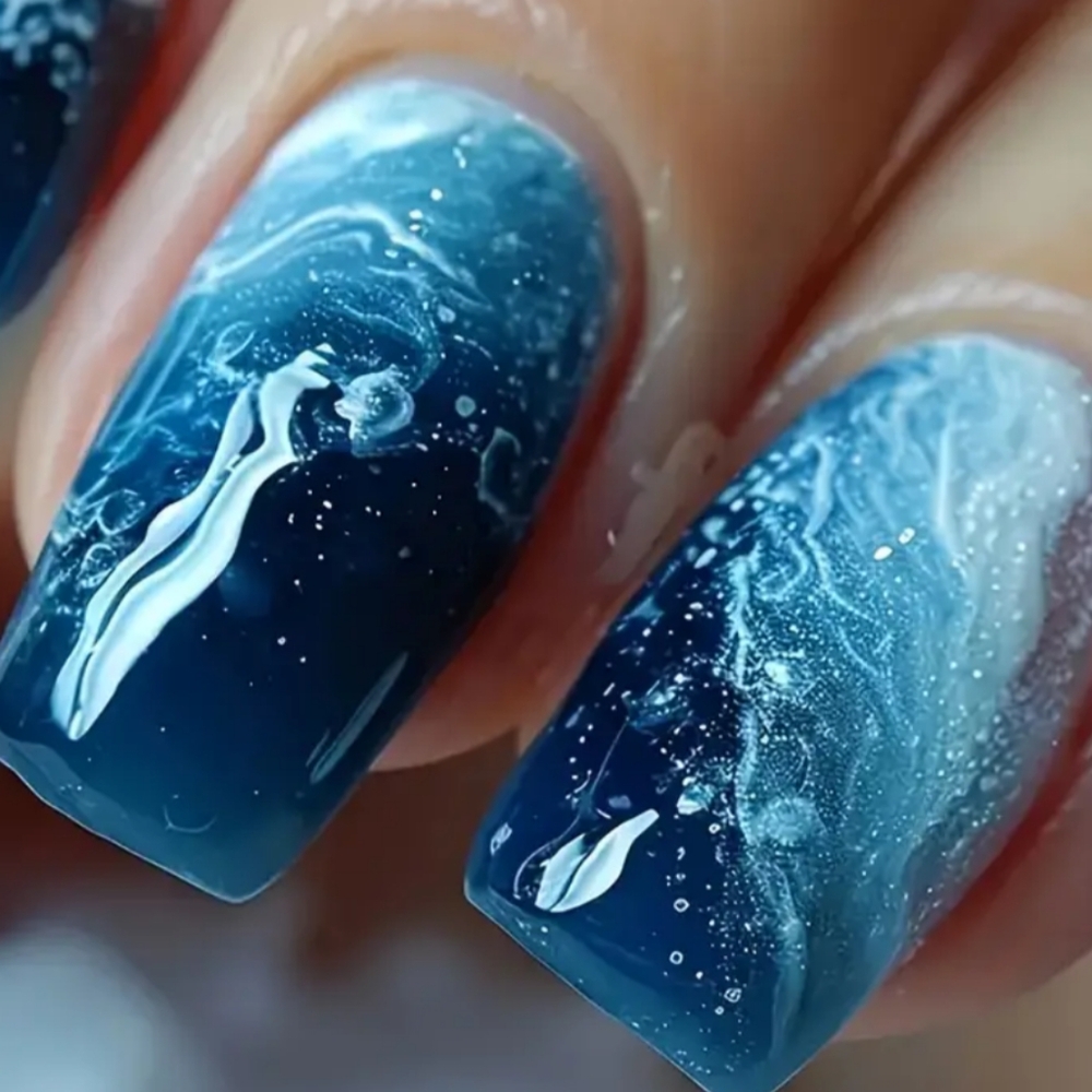 Blue Ocean Nail Sticker Wraps
